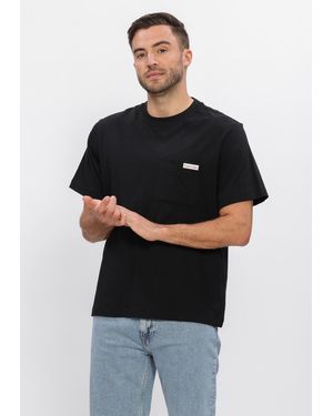 Calvin Klein Herren Polos & T-Shirts Ss 20S Jersey Easy Coin Pocket T - Schwarz