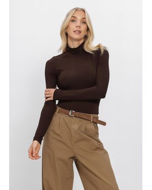 WITHBLACK Damen Pullover & Cardigans Wbllena Ls Turtleneck - Braun