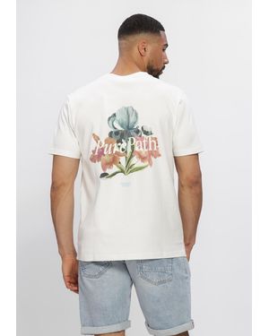 Pure Path Herren Polos & T-Shirts Trio Of Flowers T-Shirt - Weiß