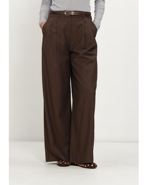 Alix The Label Damen Hosen Ladies Woven Wide Leg Pants - Braun