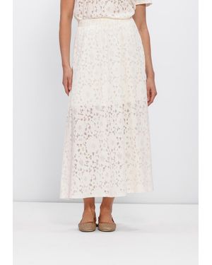 Object Damen Röcke Objbianca Mw Lo Long Skirt - Weiß