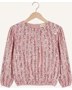 House Of Jaimie Mädchen Blusen Puff Balloon Sequin Jumper - Pink