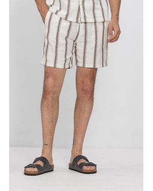 Pure Path Herren Hosen Striped Shorts - Weiß