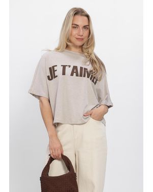 Aimée the Label Damen Tops & T-Shirts Selarahs T-Shirt Print - Natur
