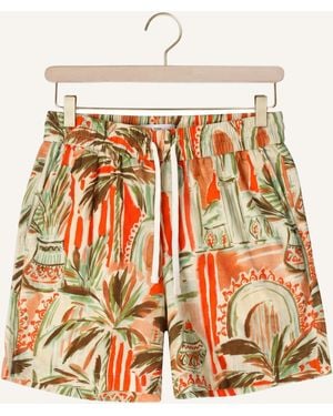 Les Deux Jungen Hosen Palm Aop Shorts - Orange