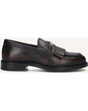 Tommy Hilfiger Damen Loafer Th Chain Fringe Leather Loafer - Schwarz