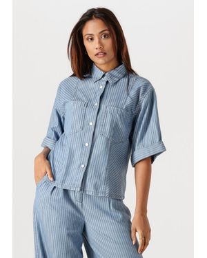 Aaiko Damen Blusen Serene Stripe Co 568 - Blau