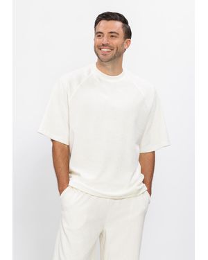 Les Deux Herren Polos & T-Shirts Sully Towel T-Shirt - Weiß