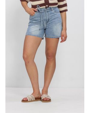 Object Damen Jeans Objrosie Mw Lo Denim Short - Blau