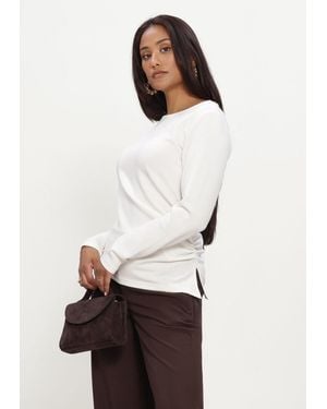 My Essential Wardrobe Damen Pullover & Cardigans Mwhelle Asymmetric Blouse - Weiß