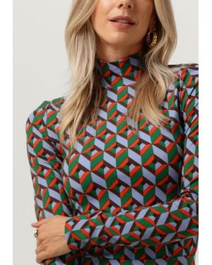Colourful Rebel Neyo Graphic Peached Turtleneck Top - Schwarz