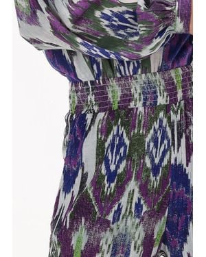 Alix The Label Weite Hose Ladies Woven Ikat Wide Leg Pants - Blau