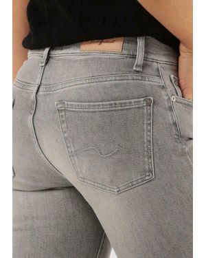 7 For All Mankind Slim Fit Jeans Roxan Ankle Luxe Vintage Moonlit - Grau