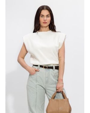 Minus Damen Pullover & Cardigans Msfauna Knit Vest - Weiß