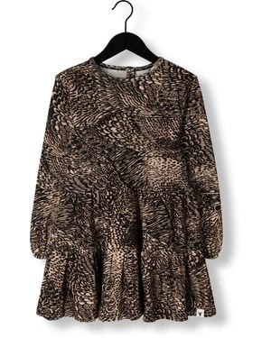 Alix Mini Minikleid Woven Animal Feather Dress Mädchen - Braun