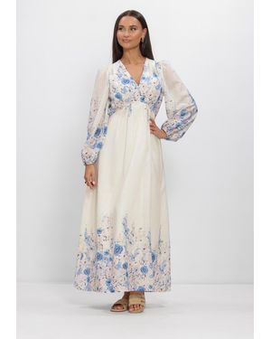 Neo Noir Damen Kleider Silfi Flower Print Dress - Weiß