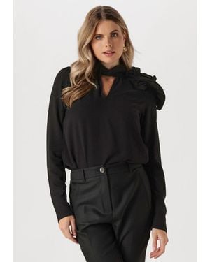 Jansen Amsterdam Damen Blusen S181 Blouse Arlette - Schwarz