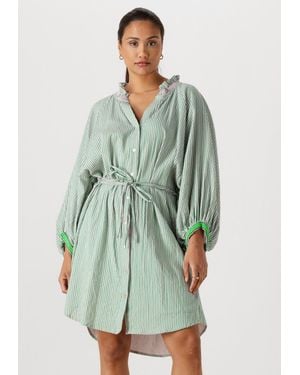Pom Damen Kleider Dress Seersucker - Grün