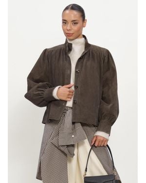 Second Female Damen Jacken Zonie Suede Jacket - Braun