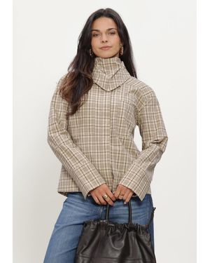 ROUGE EDIT Damen Blusen Roureena L/S Shirt - Natur