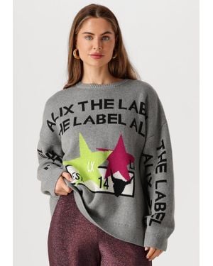 Alix The Label Damen Pullover & Cardigans Ladies Knitted Pullover - Grau