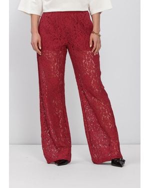 Catwalk Junkie Damen Hosen Pull On Lace Trousers - Rot