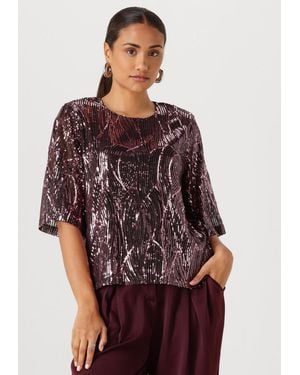 Moves Damen Tops & T-Shirts Mandi Blouse 4522 - Rot