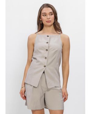 WITHBLACK Damen Tops & T-Shirts Wblmaritsa Waistcoat - Weiß