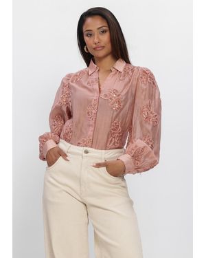 Nukus Damen Blusen Konstanza Pullover Flower - Pink