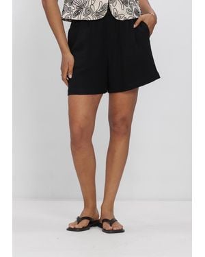 Object Damen Hosen Objsanne Hw Wide Shorts - Schwarz