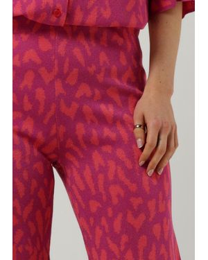 Alix The Label Weite Hose Ladies Knitted Wide Leg Jacquard Pants - Rot