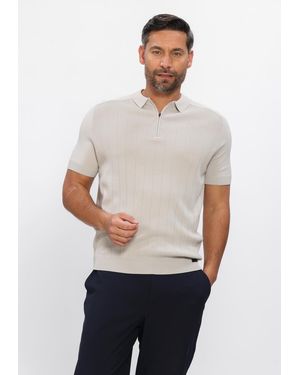 Genti Herren Polos & T-Shirts Polo Zip Ss 1260 - Weiß