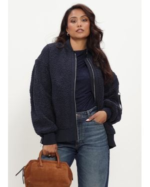 Mos Mosh Damen Jacken Mmemeline Teddy Jacket - Blau