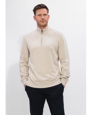 Barbour Herren Pullover & Cardigans Cotton Half Zip Knitted Jumper - Natur
