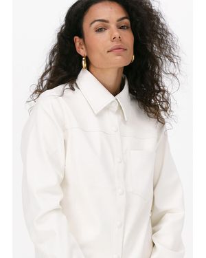 NA-KD Bluse Pu Shirt Damen - Weiß