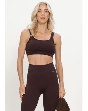 Aim'n Damen Tops & T-Shirts Ribbed Seamless Bra - Schwarz