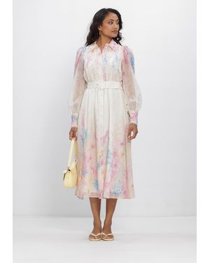 Y.A.S Damen Kleider Yasflorence Ls Long Dress S - Weiß