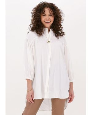 Simplee Bluse Woven Blouse Marin Struc Nicht-gerade - Weiß