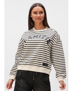 Haute L'Amitié Damen Pullover & Cardigans Stripe Logo Sweat - Grau