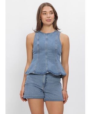 EDITED Damen Tops & T-Shirts Brenda Top - Blau