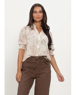 Neo Noir Damen Blusen Diana Faded Paisley Blouse - Natur