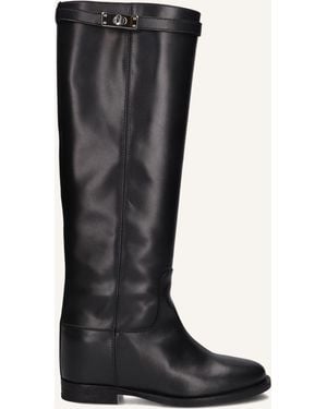 Via Roma 15 Damen Stiefel Stivale New Con Luc - Schwarz