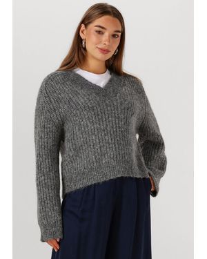 Selected Women Damen Pullover & Cardigans Slfanjuli Ls Knit V-Neck - Grau