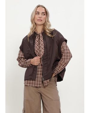 WITHBLACK Damen Jacken Wblimperial Waistcoat - Braun