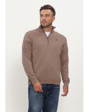 G-Star Herren Pullover & Cardigans Core Refined Half Zip Knit - Natur