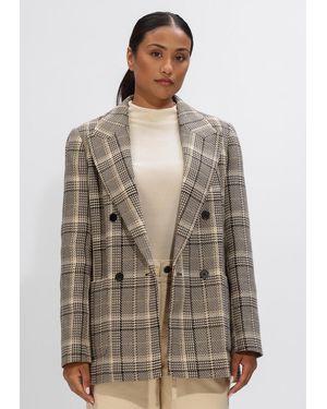 Haute L'Amitié Damen Blazers Blanket Check Blazer - Braun