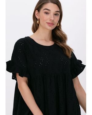 Colourful Rebel Minikleid Rissey Broderie Anglaise Babydoll Dress - Schwarz