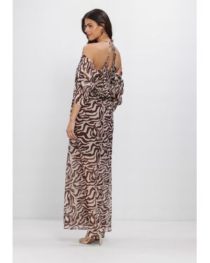 Dante6 Damen Kleider Rosafiere Printed Maxi Dress - Weiß