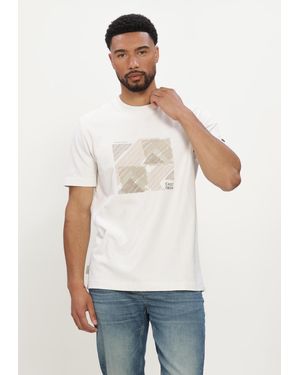Cast Iron Herren Polos & T-Shirts Short Sleeve R-Neck Regular Fit Peached Jersey - Weiß