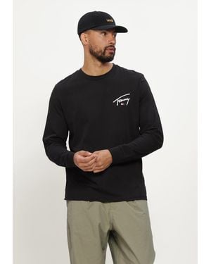 Tommy Hilfiger Herren Polos & T-Shirts Tjm Slim Signature Chest Tee Ls - Mehrfarbig